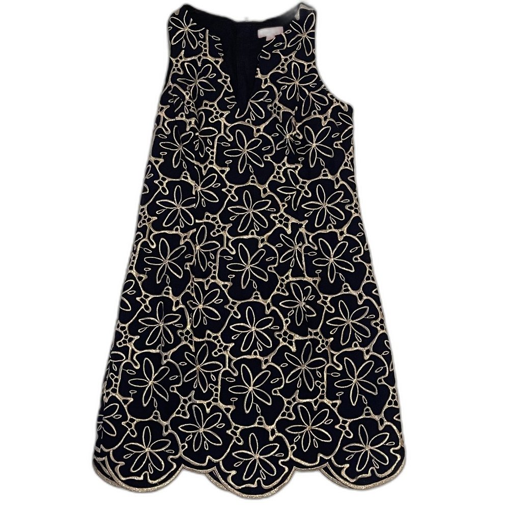 Lilly Pulitzer Augusta Shift Dress Navy Metallic NWT Size 6 - Picture 3 of 9